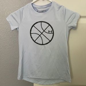 Under armour, light blue YXS basketball shirt